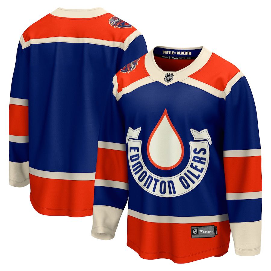 Men Edmonton Oilers Fanatics Branded Royal 2023 NHL Heritage Classic Premier Breakaway Jersey->youth nhl jersey->Youth Jersey